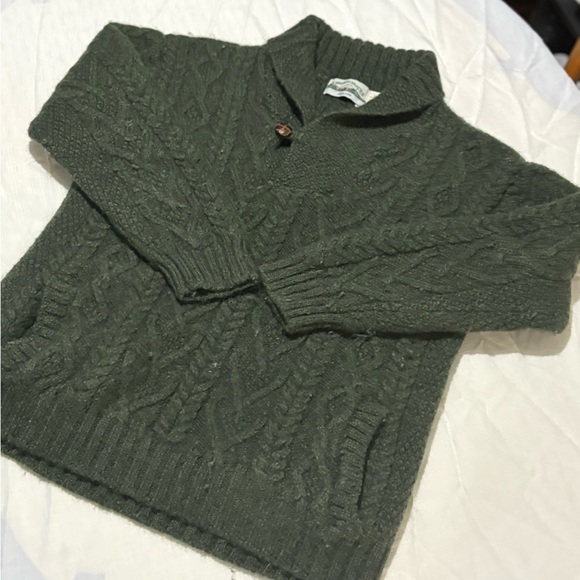 Aran Crafts Green Zip Up Cable Knit Sweater - Picture 2 of 9